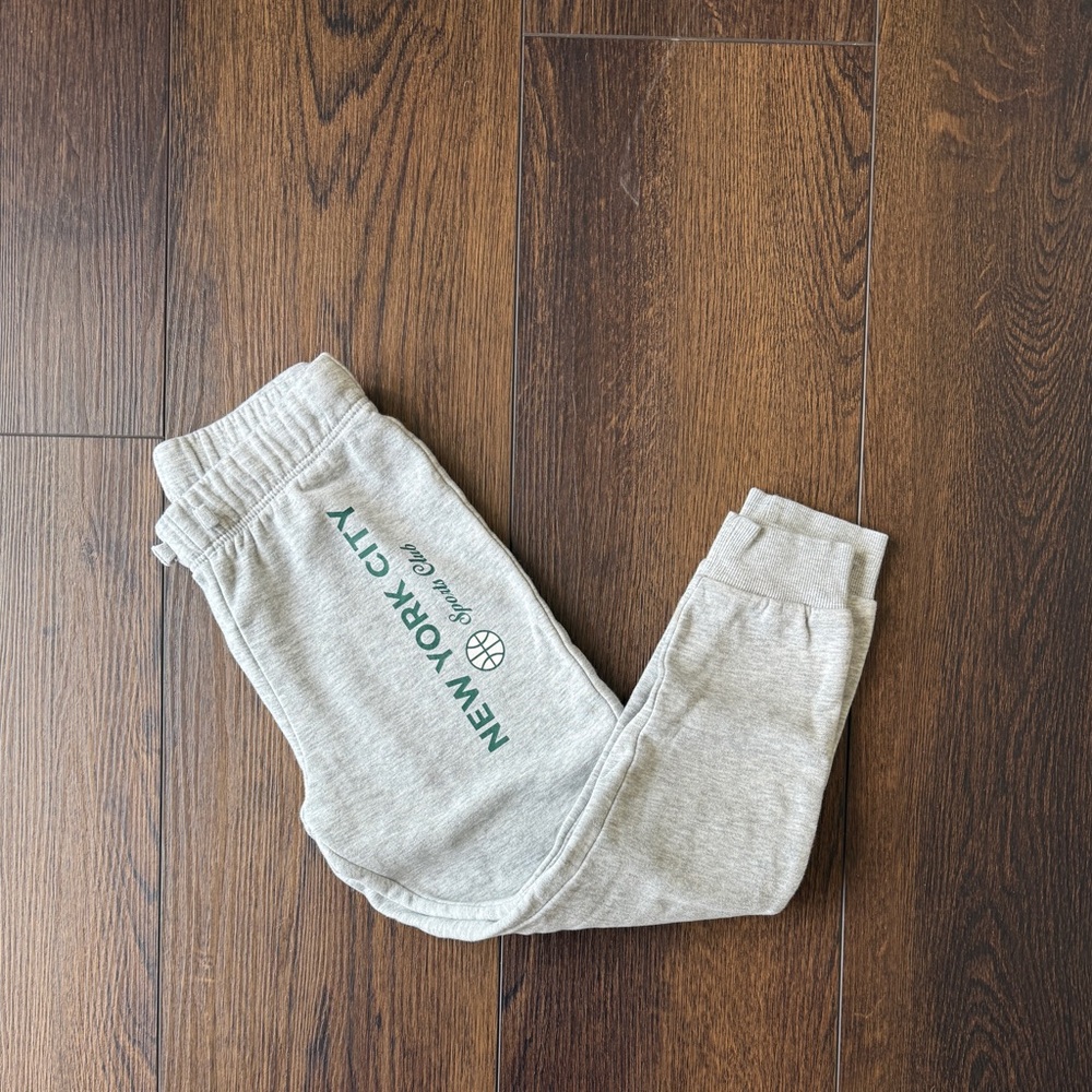H&M Light Gray Kids Joggers with NYC Print
